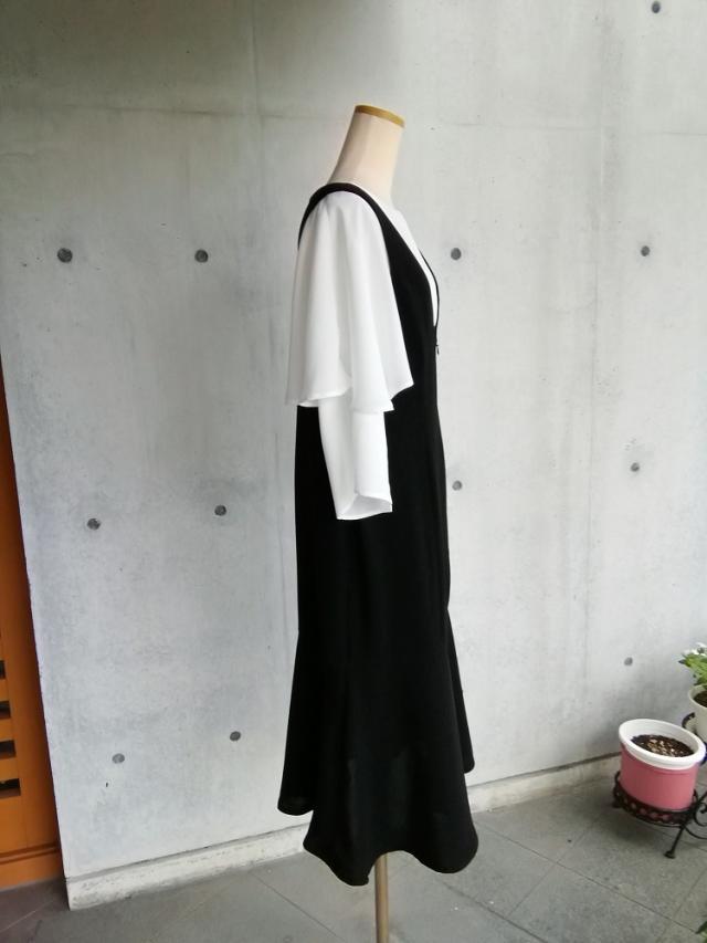 【日本製】7L〜10L 喪服 フォーマル前開きマーメイドシルエットのジャンスカ 136201-3
