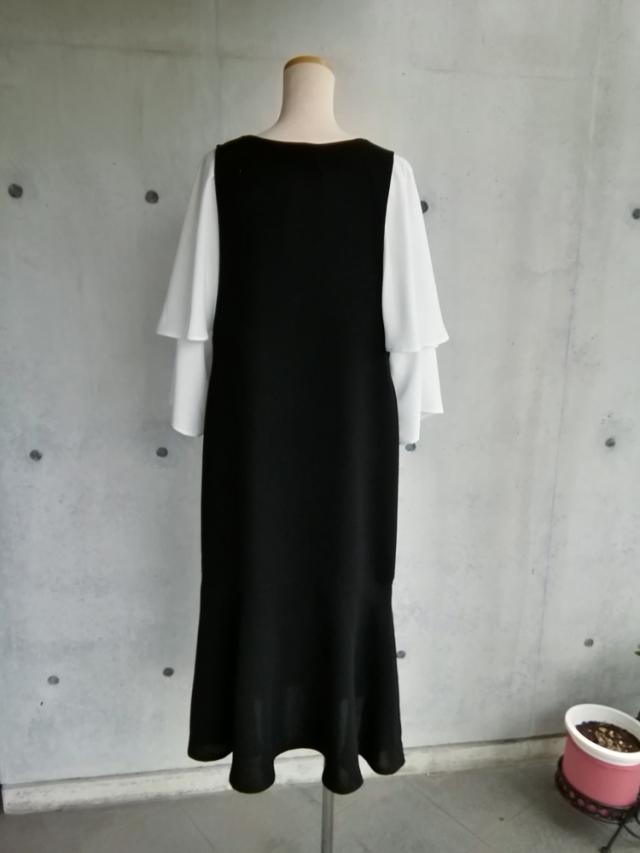 【日本製】7L〜10L 喪服 フォーマル前開きマーメイドシルエットのジャンスカ 136201-3