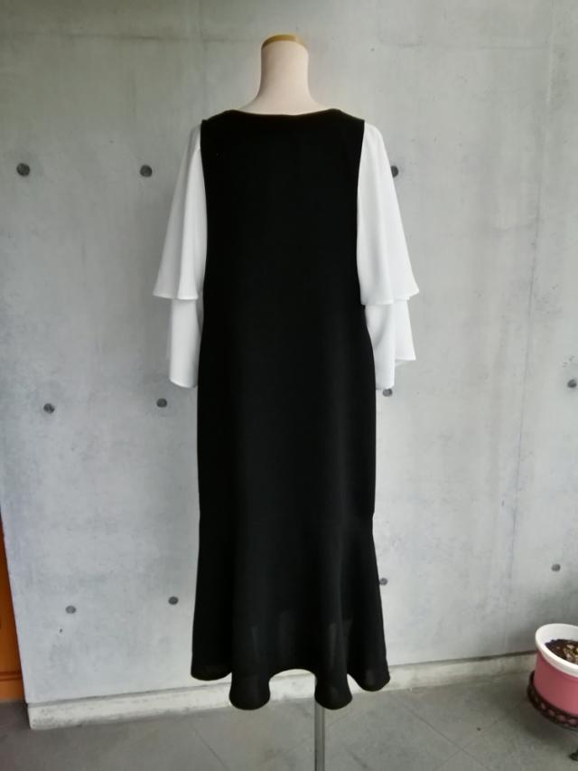 【日本製】7L〜10L 喪服 フォーマル前開きマーメイドシルエットのジャンスカ 136201-3