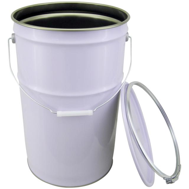 バンドタイプ ペール缶 27L 白 4個セット