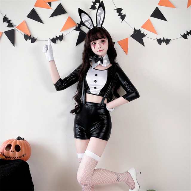 コスプレ ハロウィン衣装 バニーガール バニー 可愛い セクシー ハロウィン仮装 うさ耳 うさぎ 5点セット トップス、サロペット、カチュ｜au  PAY マーケット