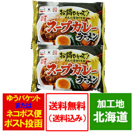 ラーメン 送料無料 カレーラーメン 生ラーメン 永谷園 藤原製麺 コラボ ラーメン 早ゆで90秒 スープカレー ラーメン 2食入 2袋 価格 115の 通販はau Pay マーケット 北海道 ポイント 市場