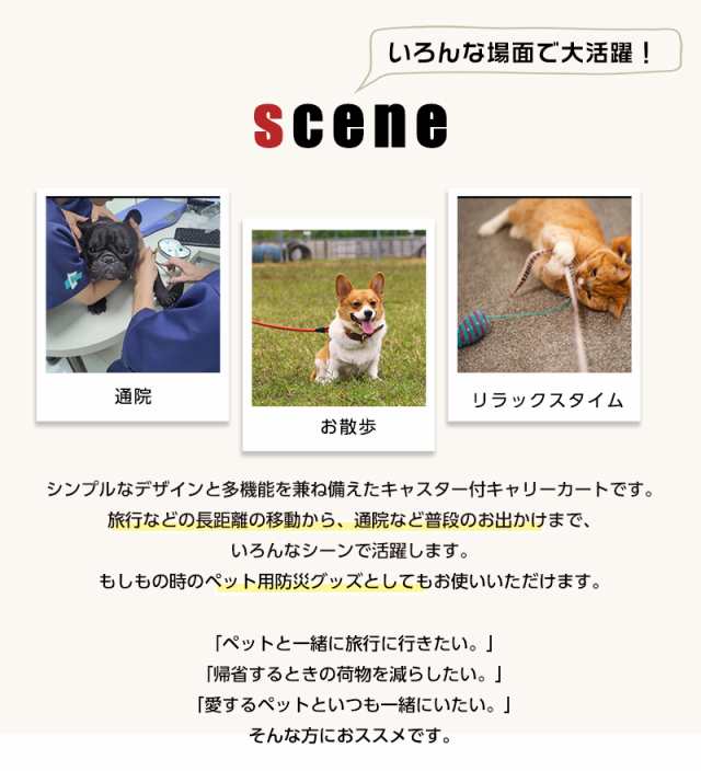 ペットキャリーカート キャスター付き 4輪 多頭 猫犬用 キャリーバッグ