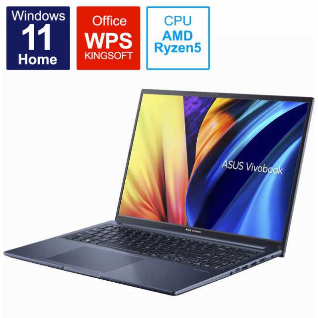 ASUS エイスース　ノートパソコン Vivobook 16X クワイエットブルー 16型 AMD Ryzen 5 メモリ 16GB SSD 512GB　M1603QA-MBR5165WBY