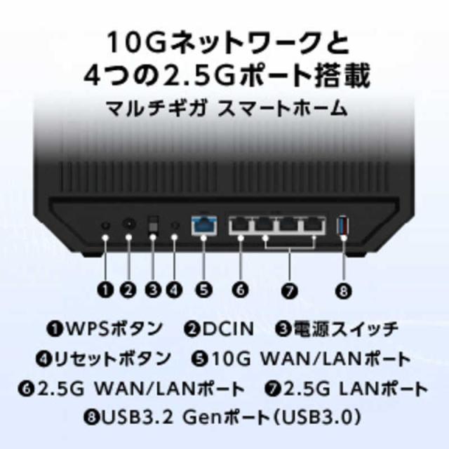 ASUS エイスース WiFi 7ホームルーター ［Wi-Fi 7(be) /IPv6対応