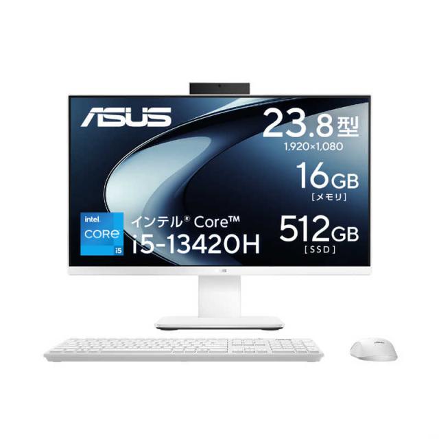 ASUS エイスース　デスクトップパソコン V400 AiO (V440VAK) [ 23.8型 / Win11 Home / Core i5 / メモリ16GB / SSD512GB ] ホワイト　V440VAK-WPC125W