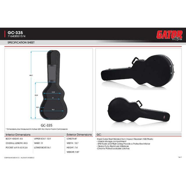 GATORCASES　楽器ケース GATOR CASE　GC-335_2
