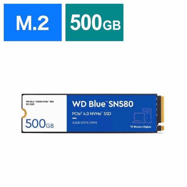 WESTERN DIGITAL　内蔵SSD PCI-Express接続 WD Blue SN580 [500GB /M.2]「バルク品」　WDS500G3B0E