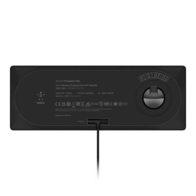 BELKIN　MagSafe認証 3-in-1 ワイヤレス充電パッド(電源アダプタ付)(ブラック) 　WIZ016DQBK_3