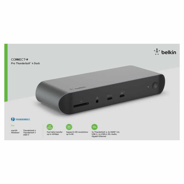 BELKIN 12-in-1 Thunderbolt 4ドッキングステーション グレー [USB ...