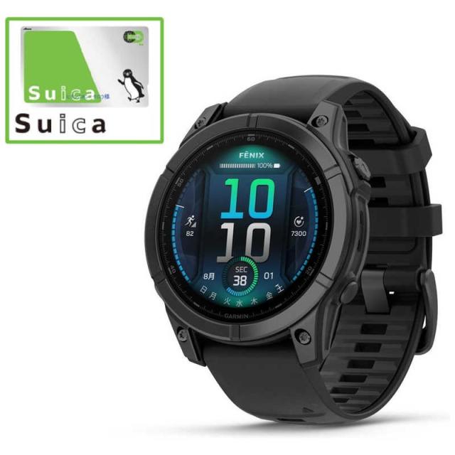 GARMIN　GPS スマートウォッチ fenix E(フェニックス E) Suica対応 Slate Gray Steel/ Black　010-03025-12