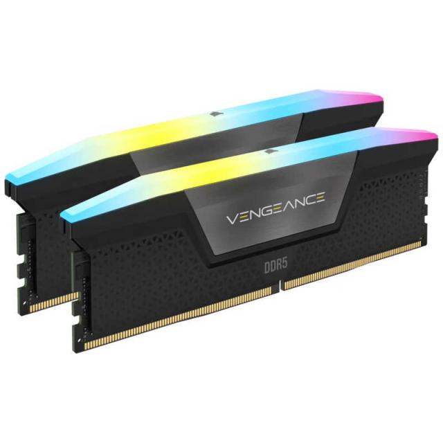 コルセア　CORSAIR　増設用メモリ DDR5 5600MT/s 64GB（32GBx2) UDIMM 40-40-40-77 XMP 3.0 VENGEANCE RGB DDR5 Black 1.25V　CMH64GX5M2B5600C40の通販は