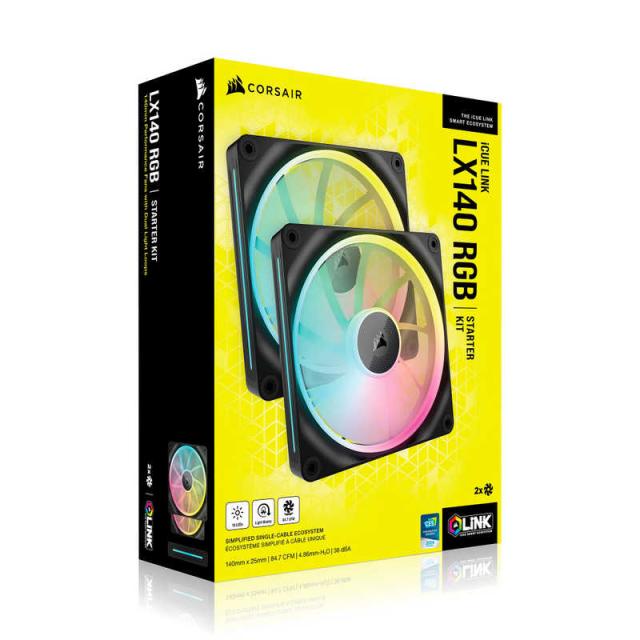 あおくん専用　2口 コルセア CORSAIR iCUE LINK LX140 RGB Dual Fans Starter Kit