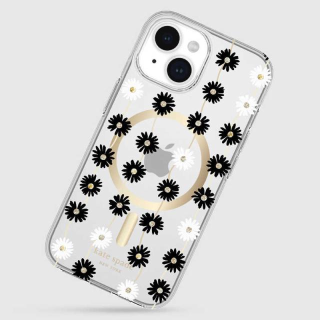 KATESPADE　iPhone 15 KSNY Protective Hardshell MagSafe対応 - Daisy Chain/Black White　KS05243204