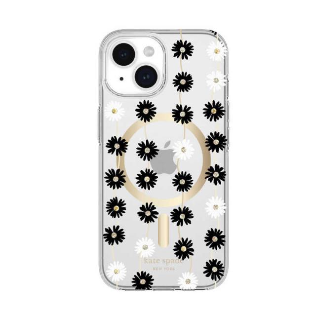 KATESPADE　iPhone 15 KSNY Protective Hardshell MagSafe対応 - Daisy Chain/Black White　KS05243204