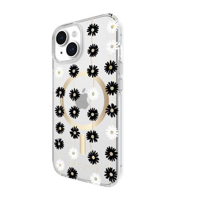 KATESPADE　iPhone 15 KSNY Protective Hardshell MagSafe対応 - Daisy Chain/Black White　KS05243204