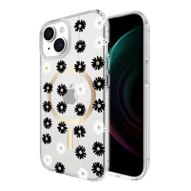 KATESPADE　iPhone 15 KSNY Protective Hardshell MagSafe対応 - Daisy Chain/Black White　KS05243204