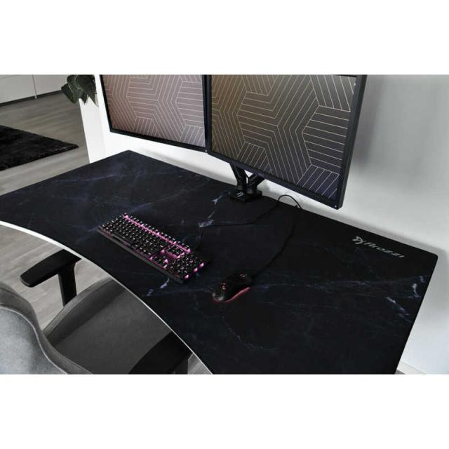 AROZZI　ゲーミングデスクARENA用交換マット 大理石調黒 ブラック＆マーブル [ゆったり幅160cm]　ARENA-D050_1