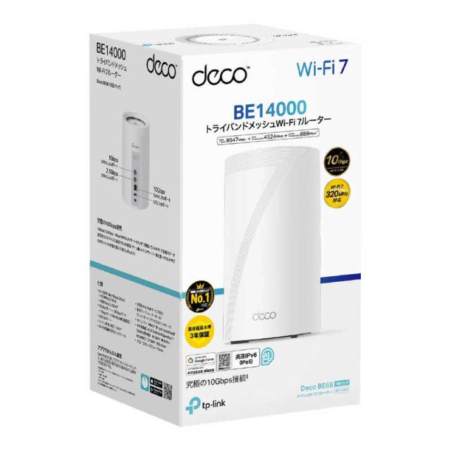 TPLINK　DECO BE68 1P ［Wi-Fi 7(be) / IPv6対応］　DECOBE681P_1