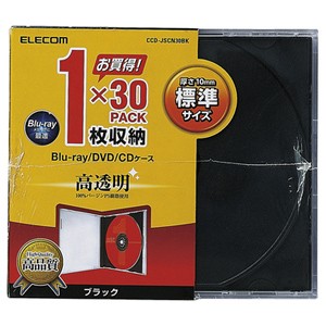 Elecom Cd Dvdプラケース 1枚収納 30パック ブラック Ccd Jscn30bk