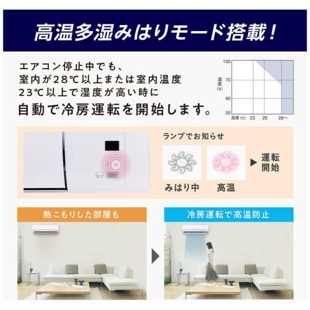 （標準取付工事費込）アイリスオーヤマ　IRIS OHYAMA　エアコン airwill エアウィル GVシリーズ おもに6畳用　IAF-2206GV-W ホワイト_9