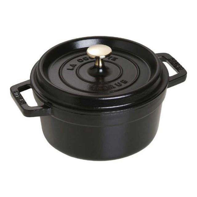 STAUB　《IH対応》ホーロー鍋 ｢ピコココットラウンド｣(2.2L)　40509-487 ブラック