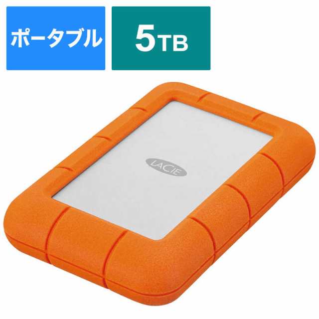 エレコム　ELECOM　LaCie ラシー 外付け HDD USB-C接続 Rugged Mini Mac Win 5TB ポータブル型　STJJ5000400