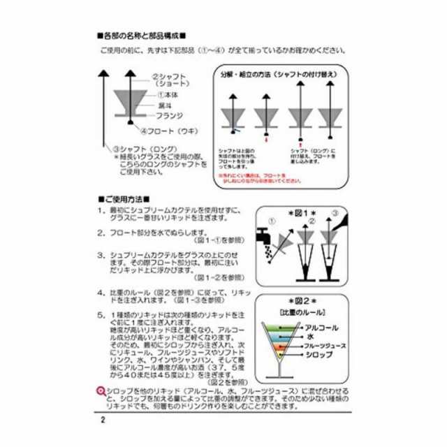 シュプリームカクテル プースカフェ用器具 SUPCLの通販はau PAY