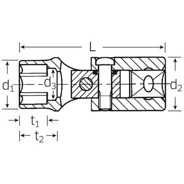 STAHLWILLE 1/2SQ ユニフレックスソケット 6角見せ掛け 16粍 53-16