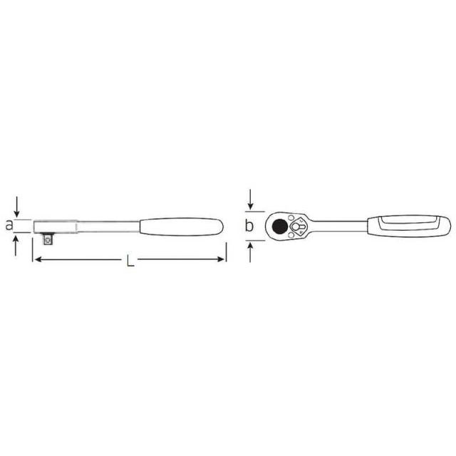 STAHLWILLE　1/2SQ 36ギア ヘッド部シールドラチェットハンドル　532G_1