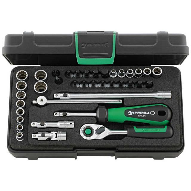 STAHLWILLE　33点組 1/4SQビットソケットレンチセット ケース付　40D/40TX/44KTX/32/6QR