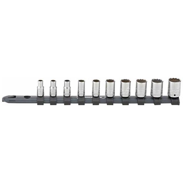 STAHLWILLE　10個組 差込角1/4SQ ソケットセット レール付　12916/10-40