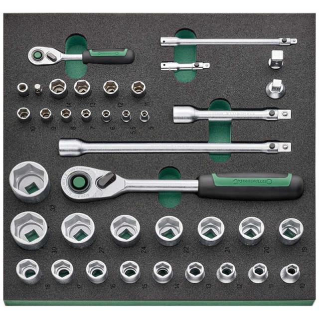 STAHLWILLE　38点組 TCS 1/2＋1/4SQラチェットソケットセット TCS1　TCS1 821/38