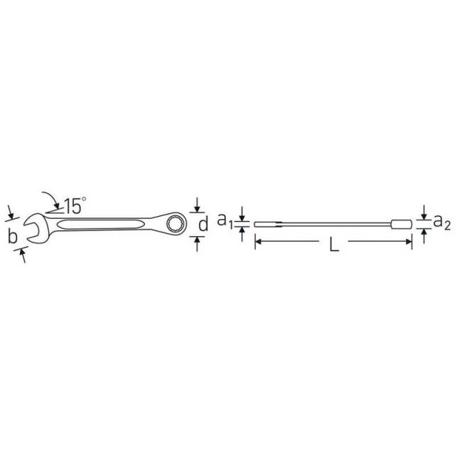 STAHLWILLE　15点組 フラット ラチェットコンビネーションレンチセット ロールアップケース付　17F/15_9