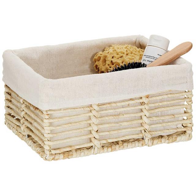 ケラ　ファブリック付きバスルーム小物収納バスケット Alba エクリュ　24451