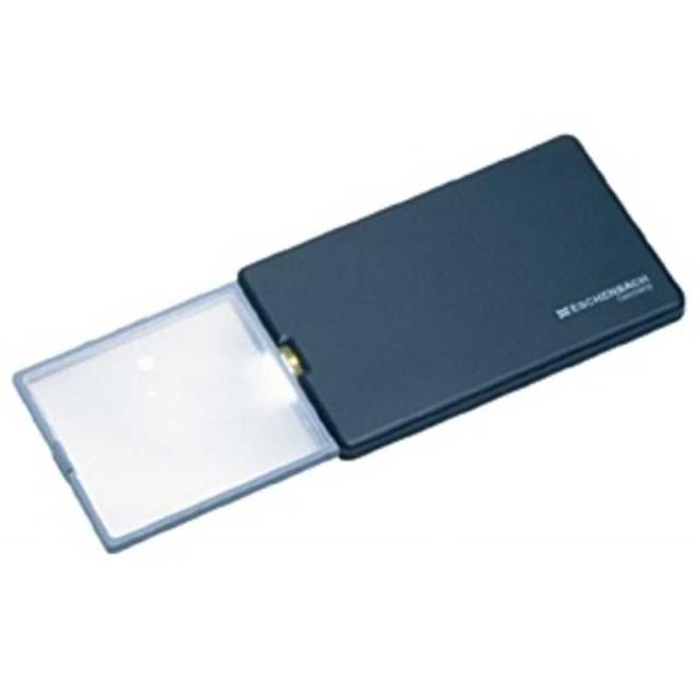 エッシェンバッハ　LEDライト付カード型ルーペ｢イージーポケット｣3倍(8dpt.)/50×46mm　1521‐10 (ブラック)