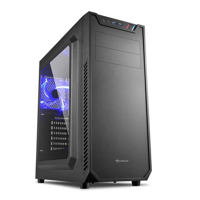 SHARKOON　PCケース フルブラック/アクリルサイドウィンドウパネル仕様　SHA-VS7-WBK
