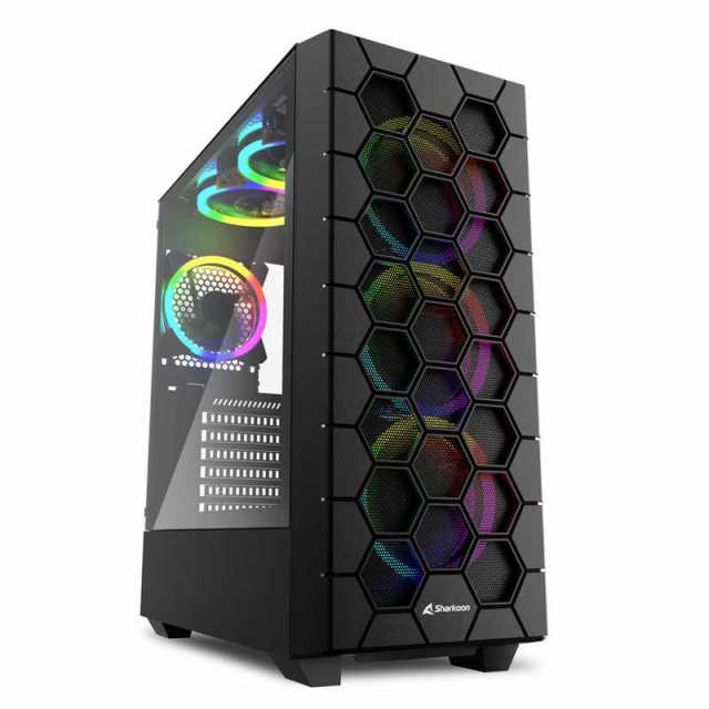 SHARKOON　PCケース［ATX /Micro ATX /Mini-ITX］RGB HEX ブラック　SHA-RGBHex