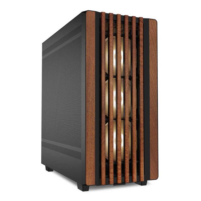 SHARKOON　PCケース［ATX /Micro ATX /Mini-ITX］REBEL C70 RGB メッシュサイドパネル ブラック＋ウッドデザイン　REBELC70MBK