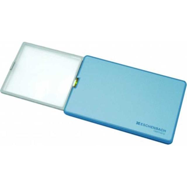 エッシェンバッハ　LEDライト付カード型ルーペ｢イージーポケット｣4倍(16dpt.)/50×46mm　1521‐22 (メタリックブルｰ)