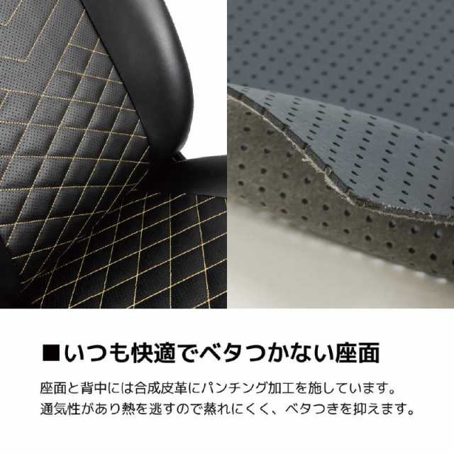 NOBLECHAIRS ゲーミング チェア ヘッドレスト ランバーサポート付 ゴールド NBL-ICN-PU-GOL-SGL パソコン・オフィスチェア