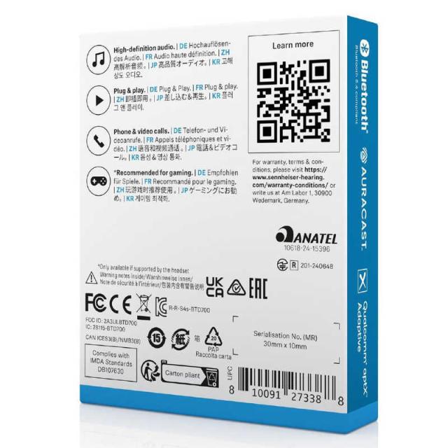 SENNHEISER Bluetooth USBアダプター 700434 BTD-700の通販はau