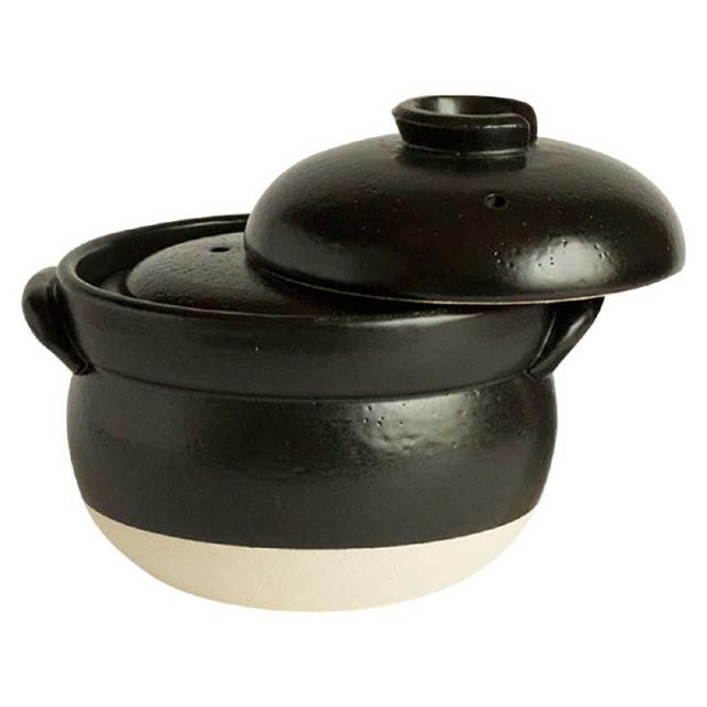 佐治陶器　炊飯土鍋 3合 絶品ごはん鍋 中蓋付き 萬古焼　47502