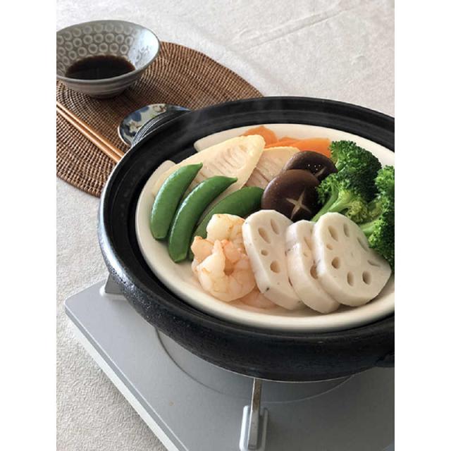 佐治陶器　土鍋 2L スノコ付き ヘルシー土鍋 天目　3225815_6