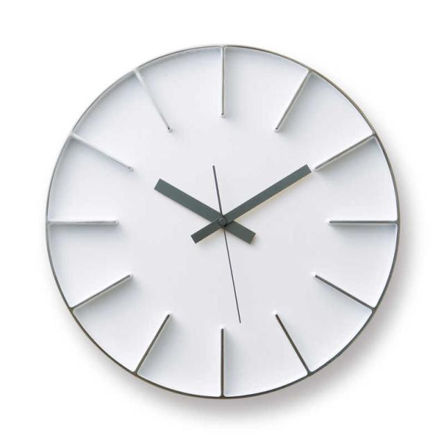 エッジクロックS ホワイト / Lemnos / タカタレムノス タカタレムノス Edge Clock エッジクロック 35cm レムノス