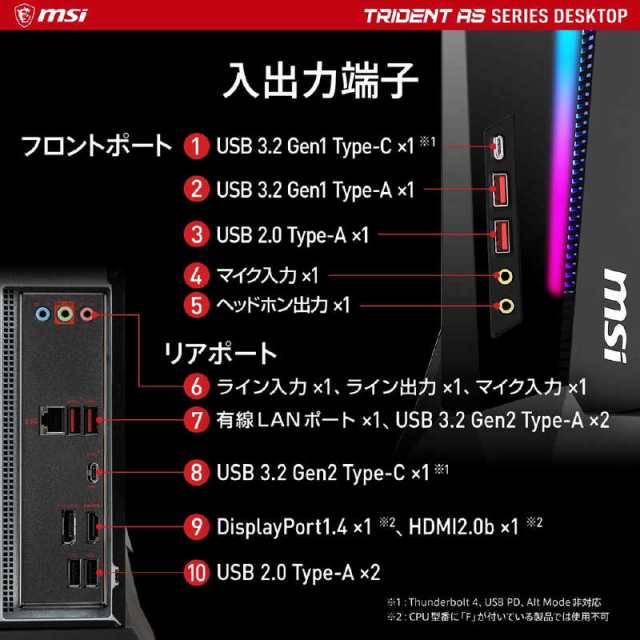 MSI ゲーミングデスクトップ ［モニター無し /intel Core i5 /メモリ