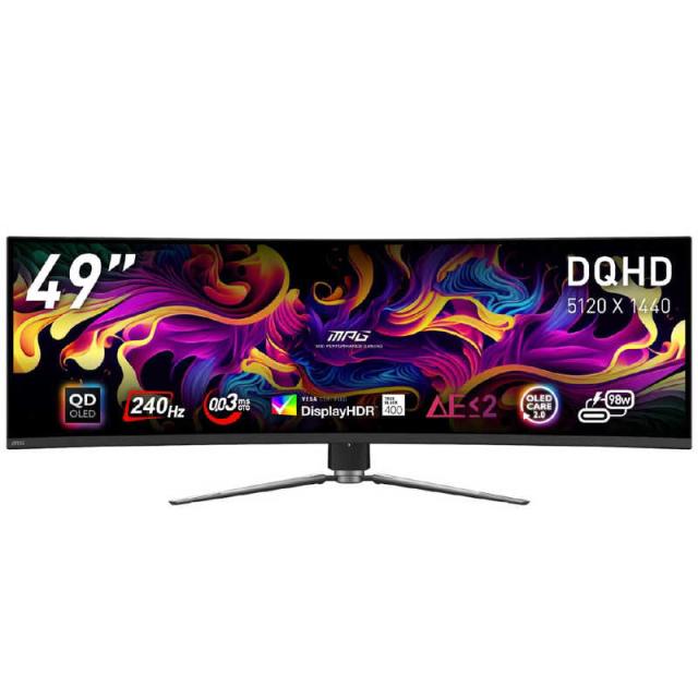 MSI　USB-C対応 ゲーミングモニター MPG491CQPXQDOLED ［49型 /DQHD 5120 × 1440 /湾曲型/QD OLED パネル搭載］