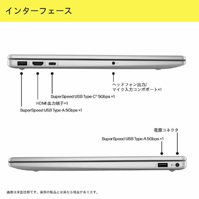 HP　15-fd1000 ［15.6型 /Win11 Home /Core Ultra 5 /メモリ：16GB /SSD：512GB］ ナチュラルシルバー　A5EK2PA-AAAA