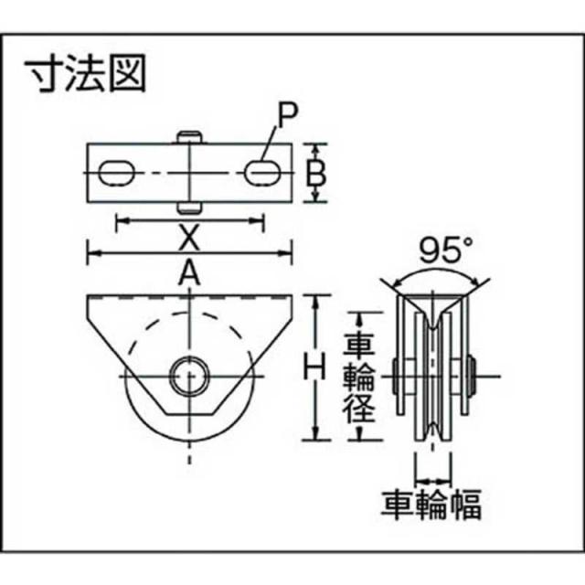丸喜金属　マルコン枠付重量車 120mm V型　C2000120_3