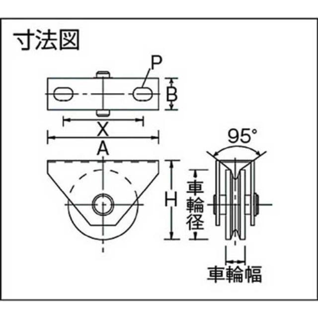 丸喜金属　マルコン枠付重量車 120mm V型　C2000120_4